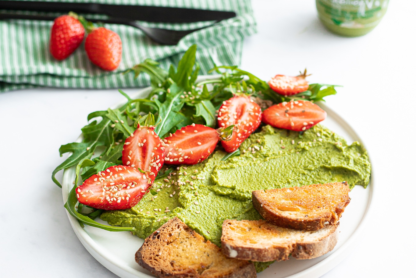 houmous bowl de pois chiche roquette et yuzu