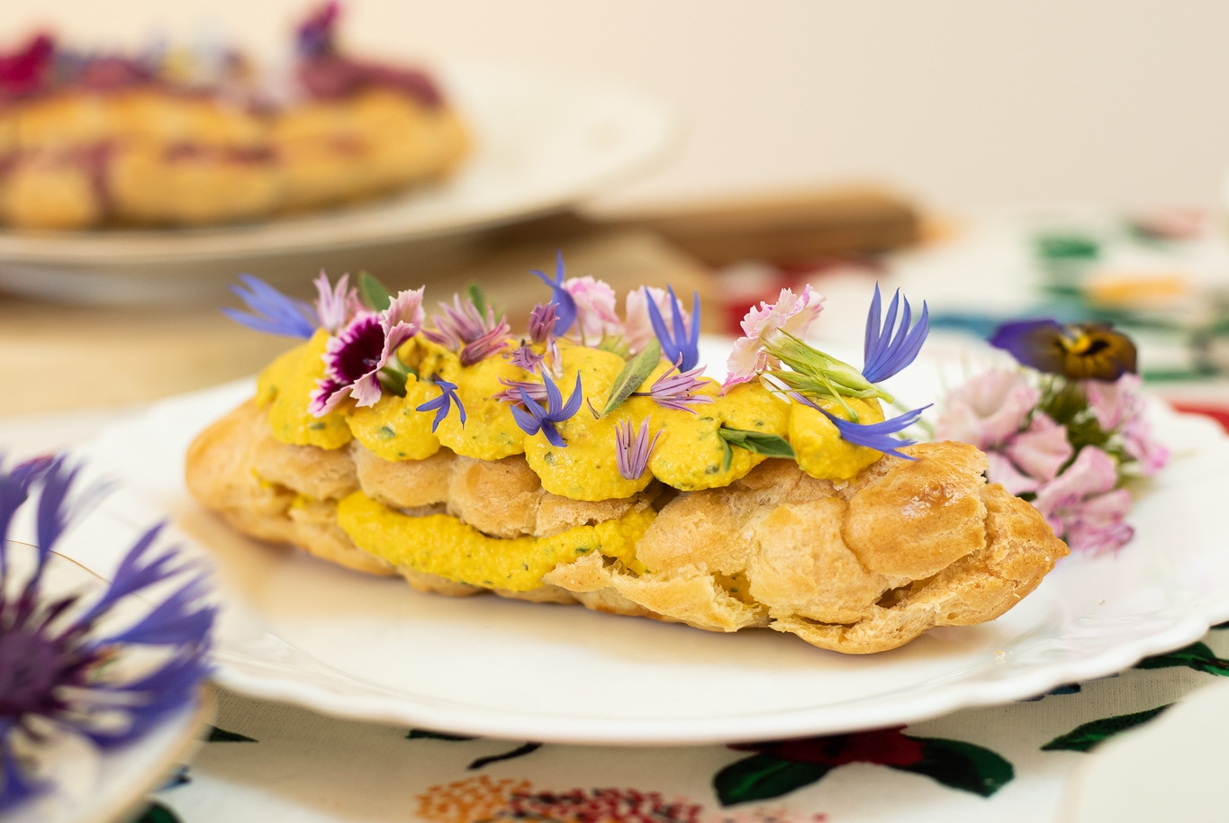 éclairs fleuris au houmous