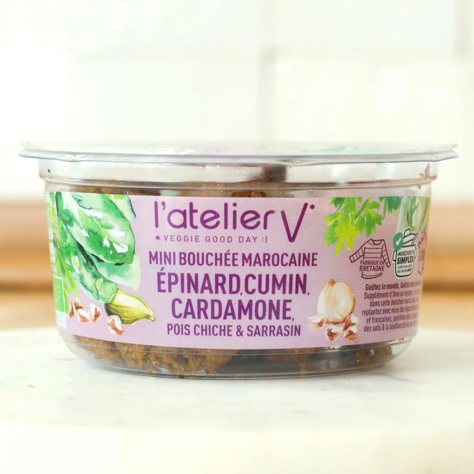 Mini bouchée marocaine - Epinard, cumin, cardamome, pois chiche et sarrasin